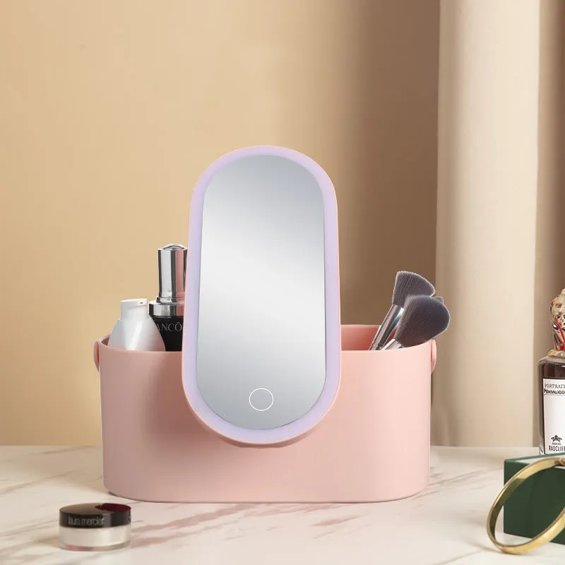 Storage Box LED Makeup Mirror Portable Portable Organizer