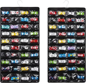 Storage Case Compatible with 80 Hot Wheels Matchbox Cars, Double-Sided Hanging Display Case for Hot Wheels Fits for 80 Toy Cars (80 Slots-Black)