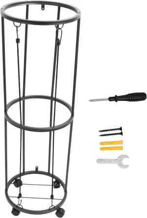Storage Rack Rolling Metal Lockable, Soccer Volleyball Holder, Space Saving Steel Storage Cage with Wheels for Home Gym Sports Equipment