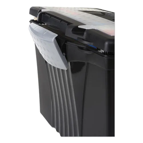 Storex Portable Letter/legal Filebox With Organizer Lid, Letter/legal Files, 14.5" X 10.5" X 12", Black