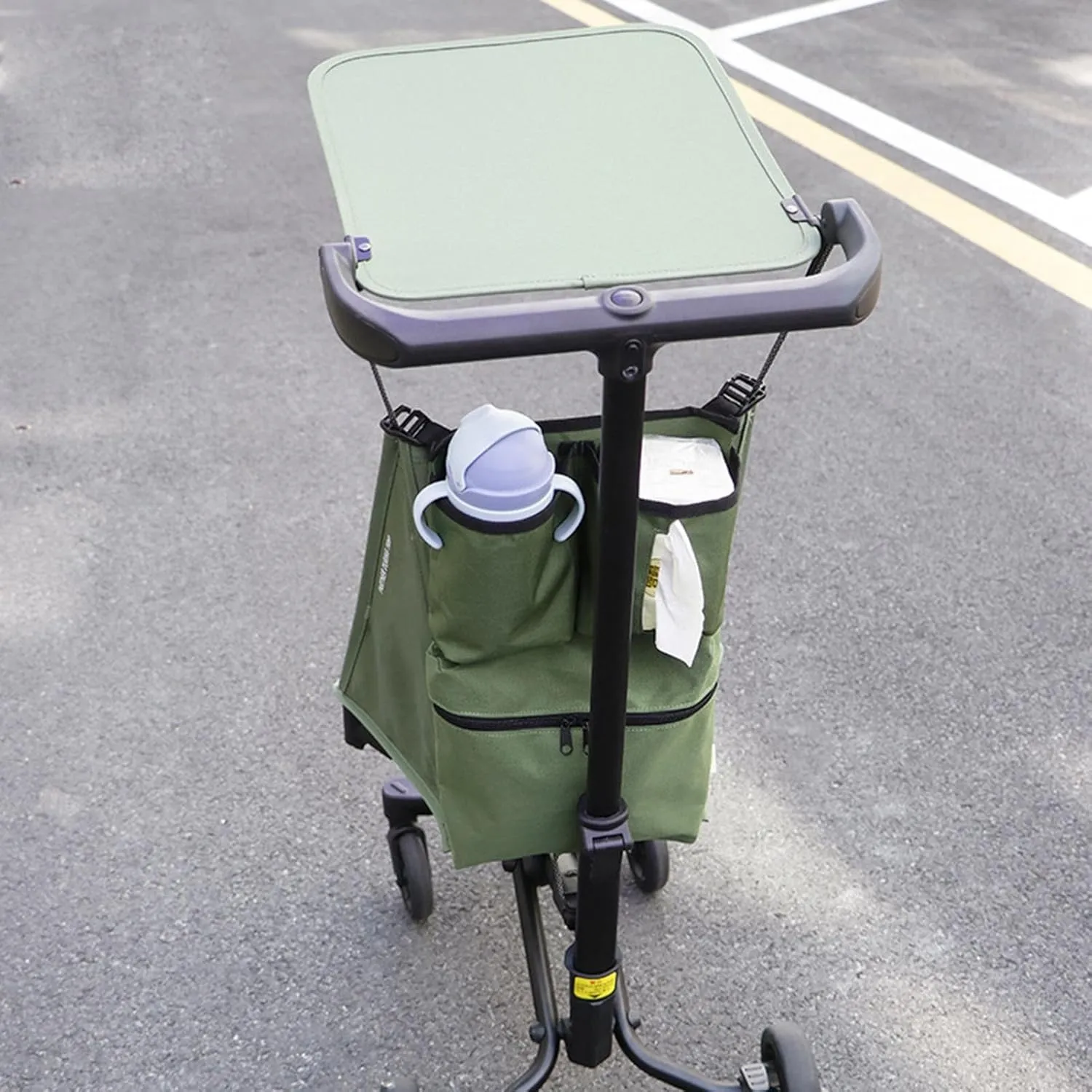 Stroller Organizer,Portable Baby Stroller Storage Bag - Multifunctional Travel Stroller Accessories, Stroller Storage Attachment for Outdoor, Army Green, Refer to description, Unisex