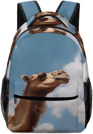 Stylish Backpack, Camel Looking Up at The Sky Print Durable Backpack Travel Backpack Hiking Backpack Ergonomic Backpack Comfortable Backpack