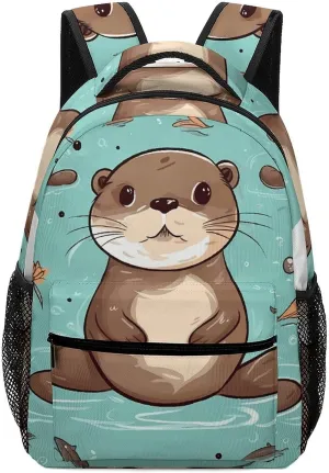 Stylish Backpack, Cartoon Cute Otter Print Durable Backpack Travel Backpack Hiking Backpack Ergonomic Backpack Comfortable Backpack