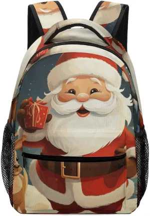 Stylish Backpack, Christmas Santa Claus Print Durable Backpack Travel Backpack Hiking Backpack Ergonomic Backpack Comfortable Backpack