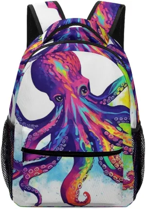 Stylish Backpack, Colorful Octopus Print Durable Backpack Travel Backpack Hiking Backpack Ergonomic Backpack Comfortable Backpack, Style