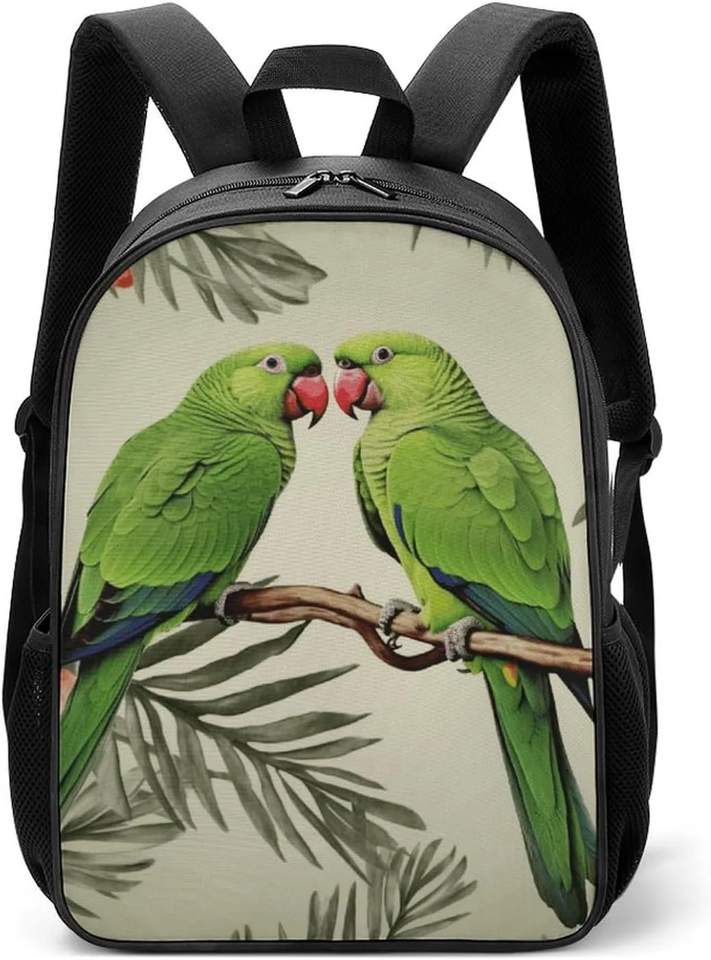 Stylish Backpack, Couple Parrots Olive Print Durable Backpack Travel Backpack Hiking Backpack Ergonomic Backpack Comfortable Backpack, Style