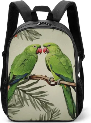 Stylish Backpack, Couple Parrots Olive Print Durable Backpack Travel Backpack Hiking Backpack Ergonomic Backpack Comfortable Backpack, Style