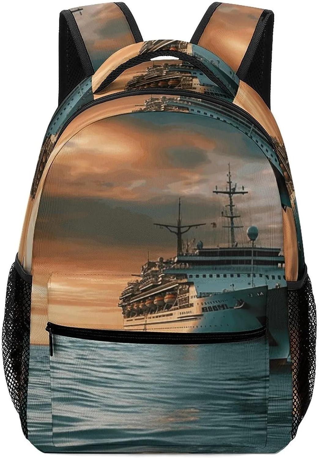 Stylish Backpack, Cruise Ship Print Durable Backpack Travel Backpack Hiking Backpack Ergonomic Backpack Comfortable Backpack