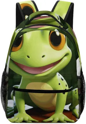 Stylish Backpack, Cute Frog Print Durable Backpack Travel Backpack Hiking Backpack Ergonomic Backpack Comfortable Backpack