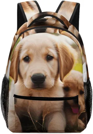 Stylish Backpack, Cute Golden Retriever Puppy Print Durable Backpack Travel Backpack Hiking Backpack Ergonomic Backpack Comfortable Backpack