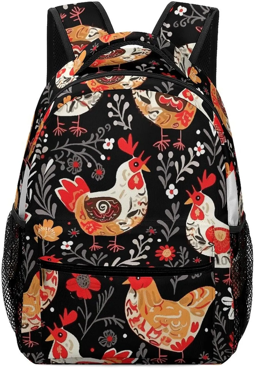 Stylish Backpack, Cute Rooster Chickens Print Durable Backpack Travel Backpack Hiking Backpack Ergonomic Backpack Comfortable Backpack