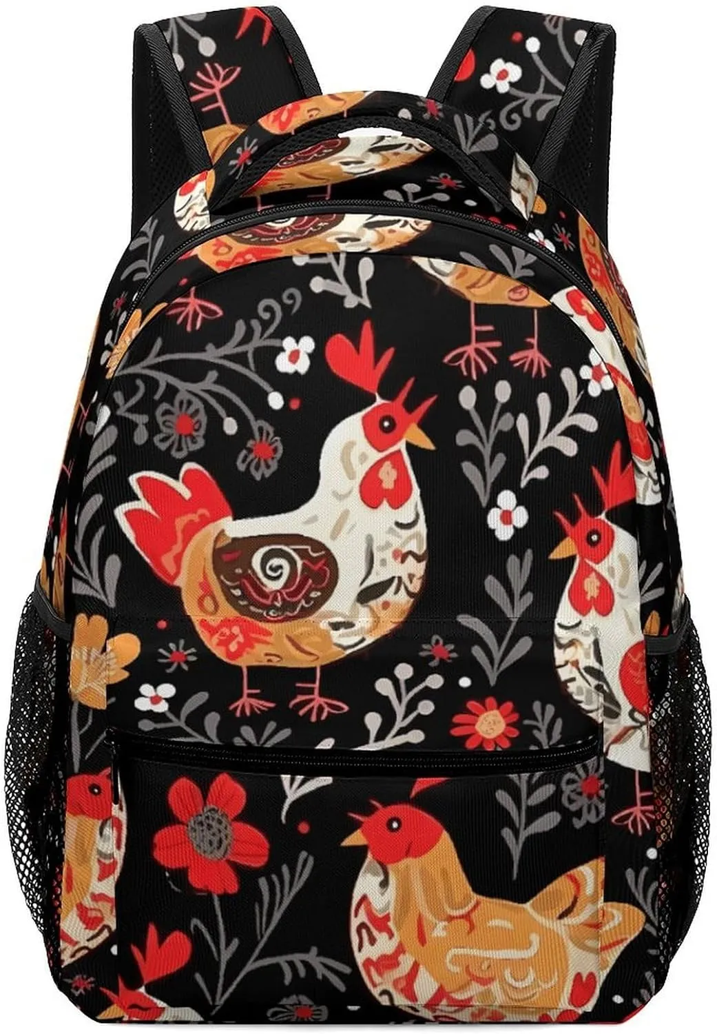 Stylish Backpack, Cute Rooster Chickens Print Durable Backpack Travel Backpack Hiking Backpack Ergonomic Backpack Comfortable Backpack