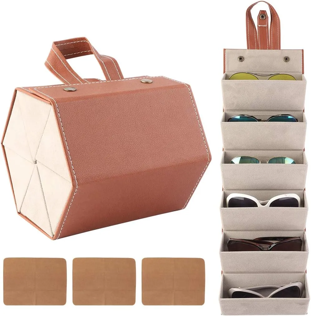Sunglasses Organizer 6-Slot EyeGlasses Storage Display Travel Case
