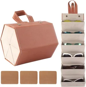 Sunglasses Organizer 6-Slot EyeGlasses Storage Display Travel Case