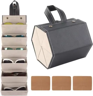 Sunglasses Organizer 6-Slot EyeGlasses Storage Display Travel Case