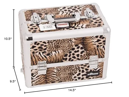 Sunrise Women's Professional Makeup Case, Leopard, 9 Pound