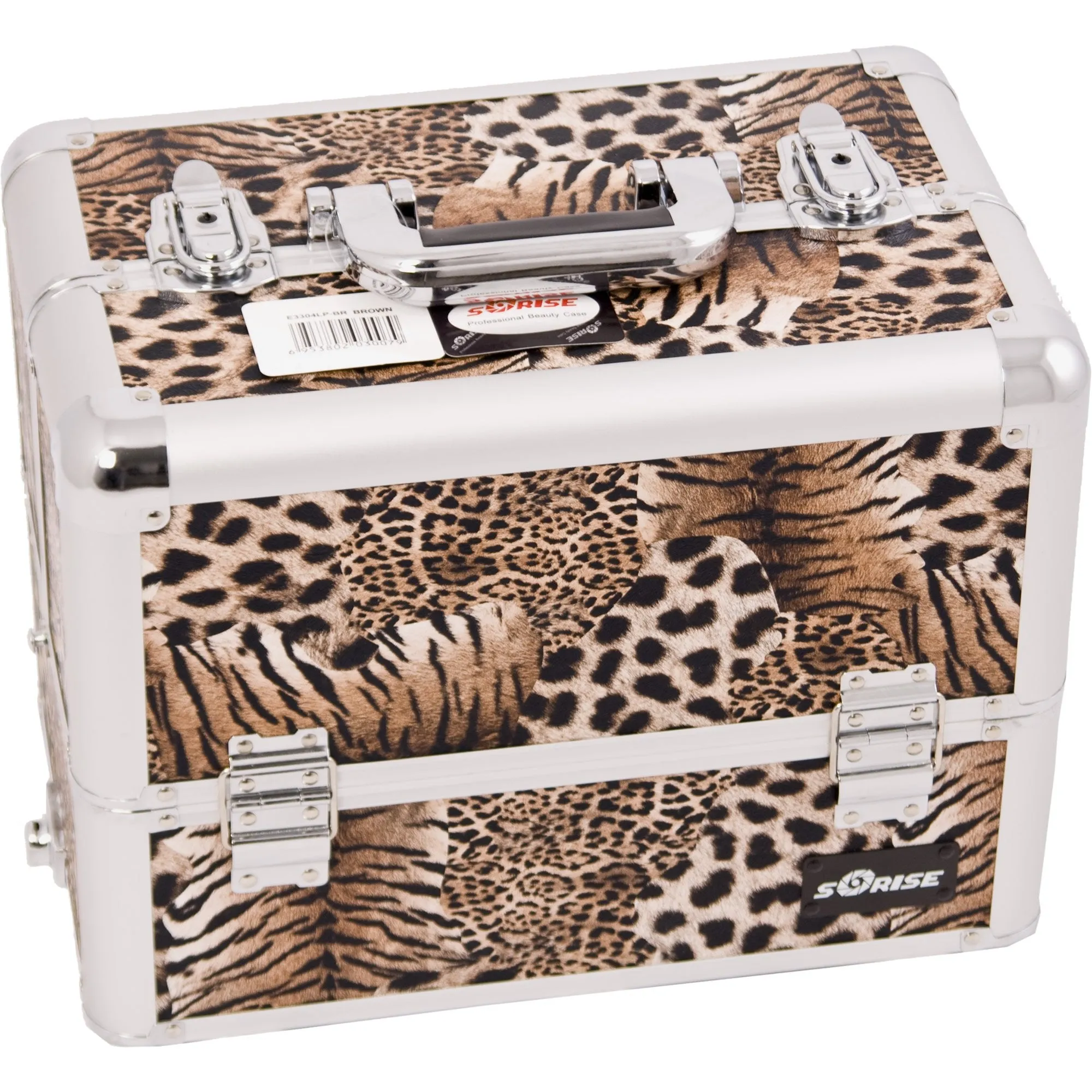 Sunrise Women's Professional Makeup Case, Leopard, 9 Pound
