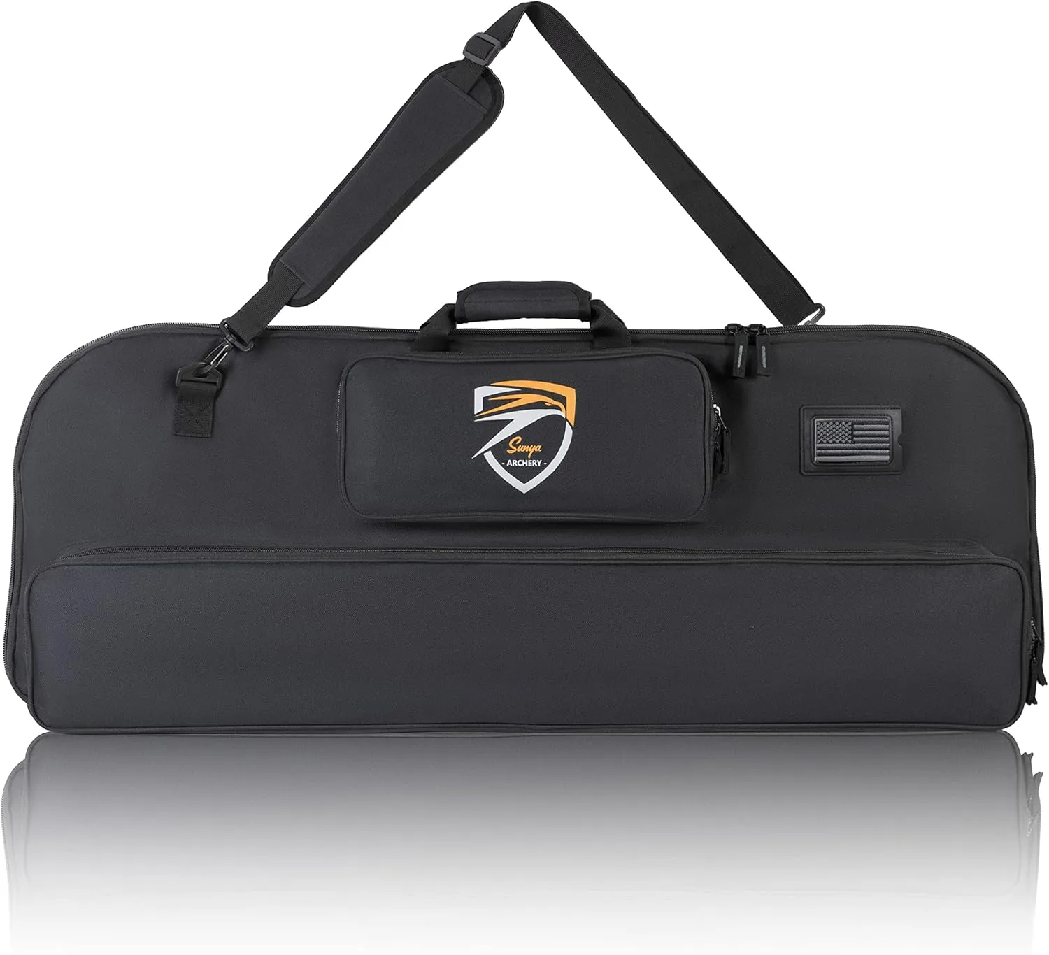 SUNYA Compound Bow Case with Molle System - Neoprene Bow String Protection & Padded Shoulder Sling - Soft Carrying Case for Archery Accessories, Equipment