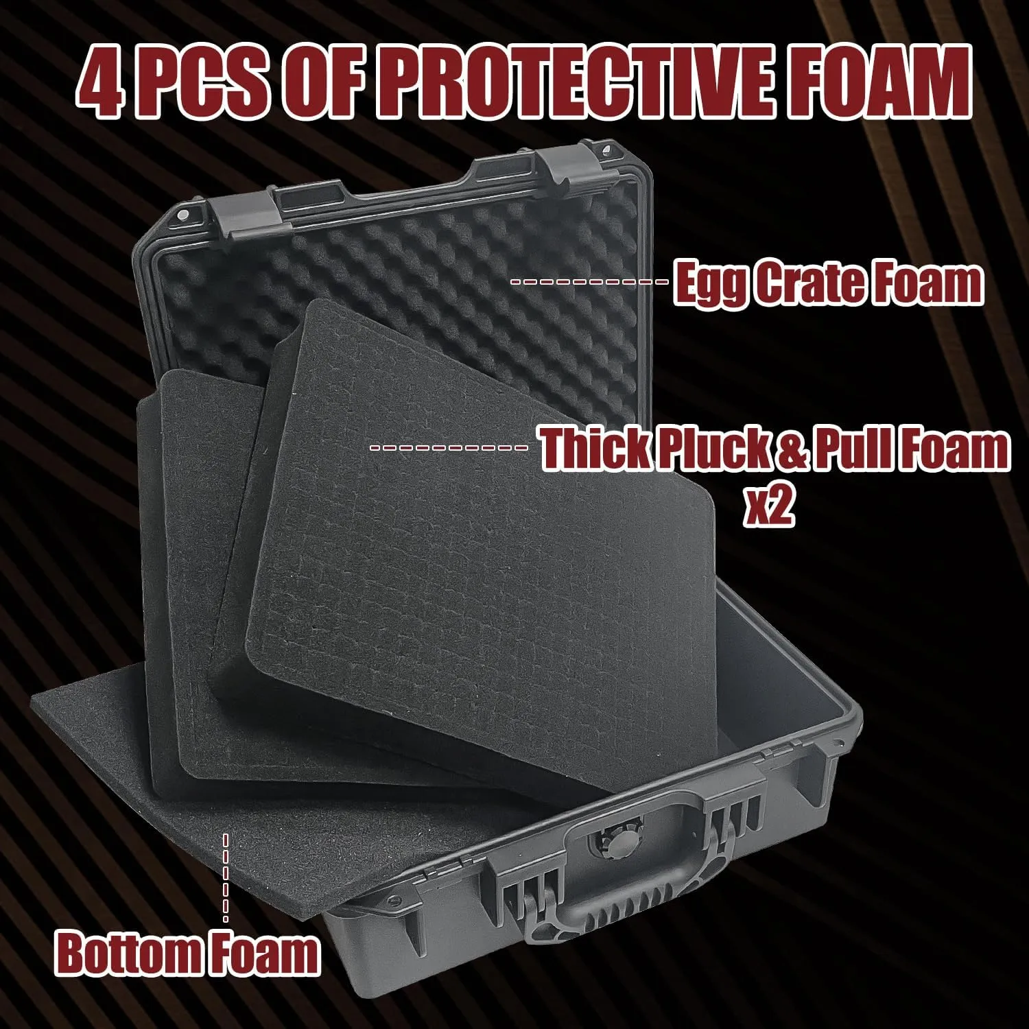 Sutekus Hard Pistol Case Handgun Case Waterproof Pistol Carrying Cases With Foam Gun Accessories