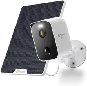 Swann CoreCam Pro™ Camera System, 2K Wireless Spotlight Security Camera with Solar Charging Panel & Outdoor Stand