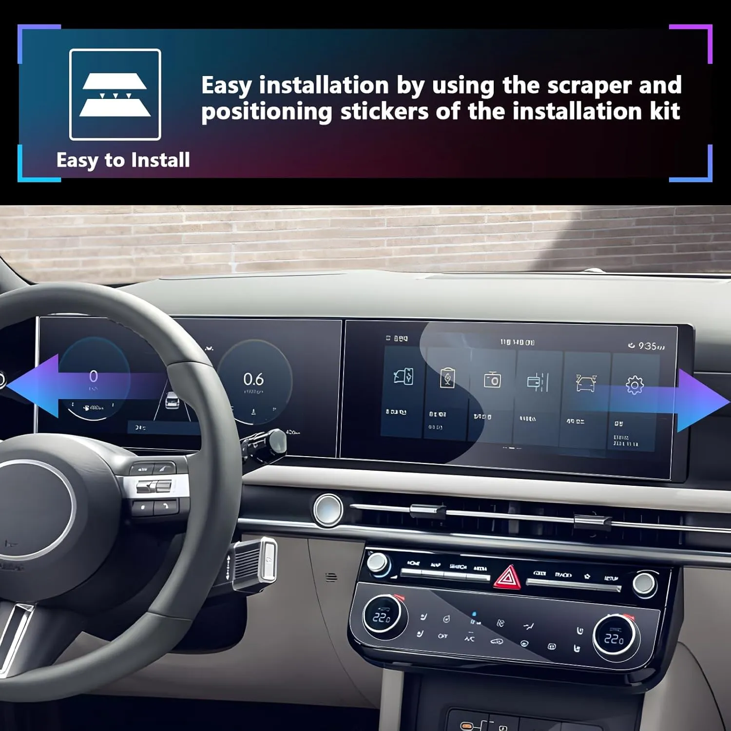 SXCY for 2025 Hyundai Tucson Screen Protector [6PCS Apart, Dash GPS AC] for 2025 Hyundai Tucson Accessories Curved Navigation&Instrument AC Screen