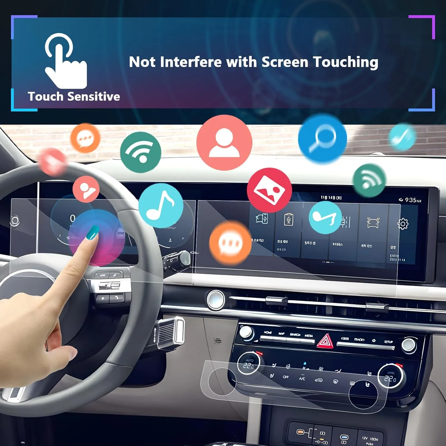 SXCY for 2025 Hyundai Tucson Screen Protector [6PCS Apart, Dash GPS AC] for 2025 Hyundai Tucson Accessories Curved Navigation&Instrument AC Screen