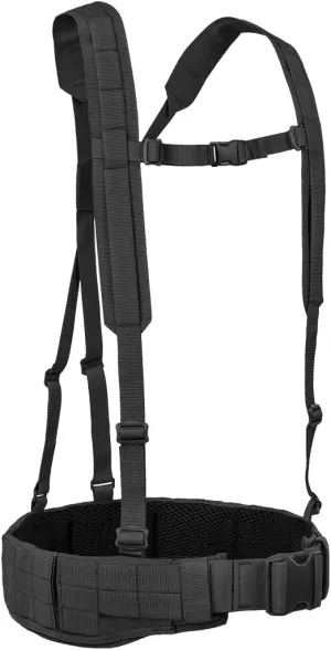 Tasmanian Tiger Warrior Belt MK III, Tactical Battle Belt, MOLLE Webbing, Chest Strap Carrying System, Medium, Black, TT-7655-040-M