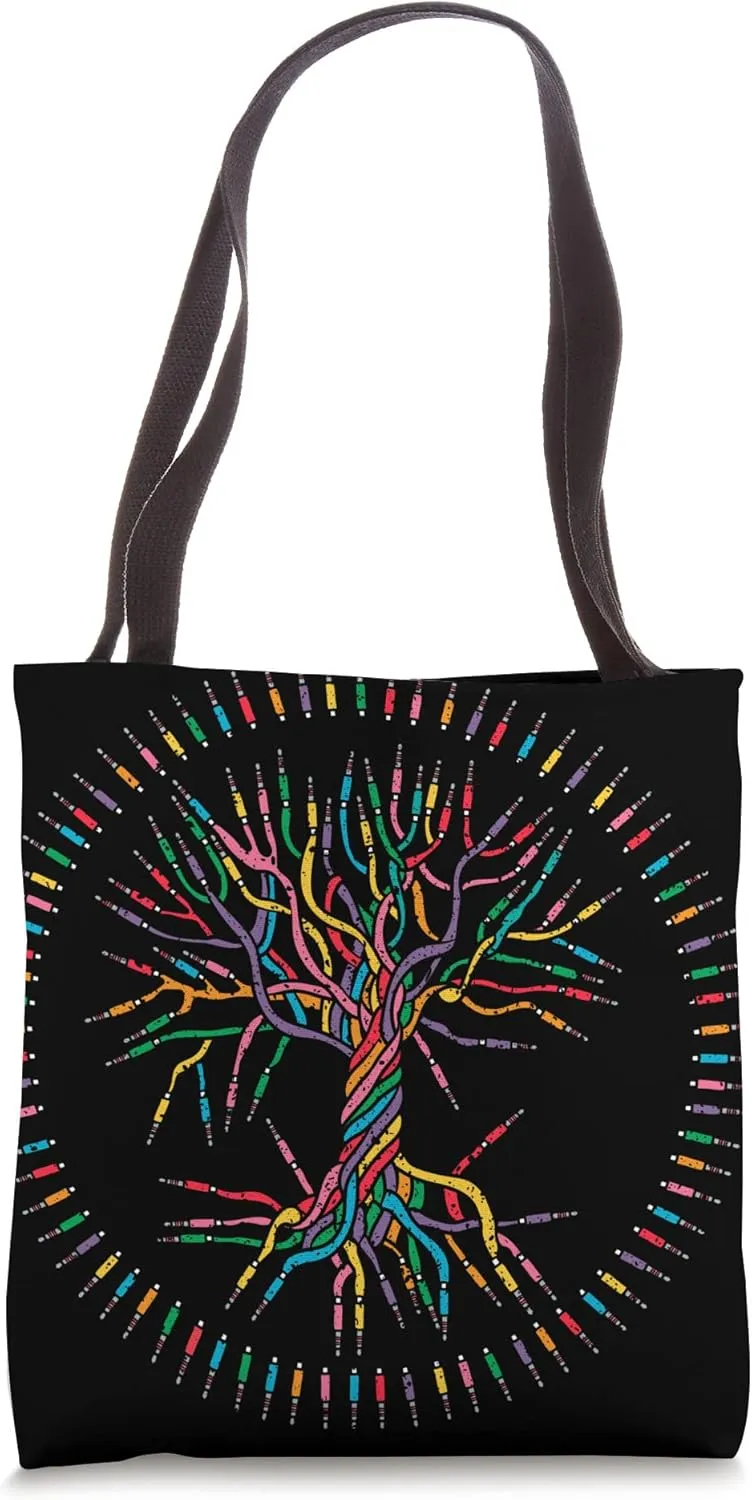 Techno Audio Modular Tree Synthesizer DJ Equipment Vintage Tote Bag