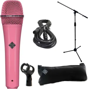 Telefunken M80 Dynamic Microphone (Red)   XLR Cable and a Mic Stand