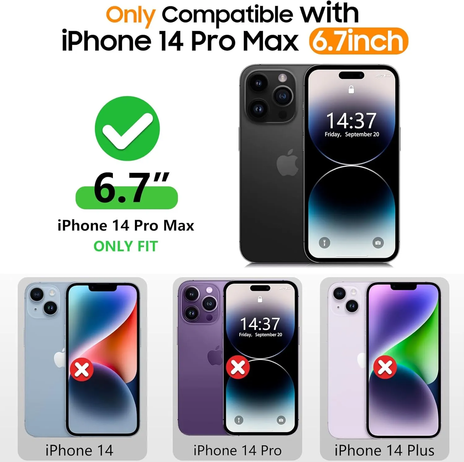 Temdan for iPhone 14 Pro Max Case Waterproof,[Built-in 9H Tempered Glass Camera Lens & Screen Protector] [Full Body Protection] [IP68 Waterproof] Shockproof Phone Case for iPhone 14 Pro Max 6.7" Blue