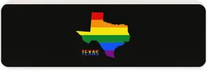 Texas State Map in LGBT Rainbow Flag Rectangular Pencil Pen Case Portable Cute Storage Box with Lid Snap Closure