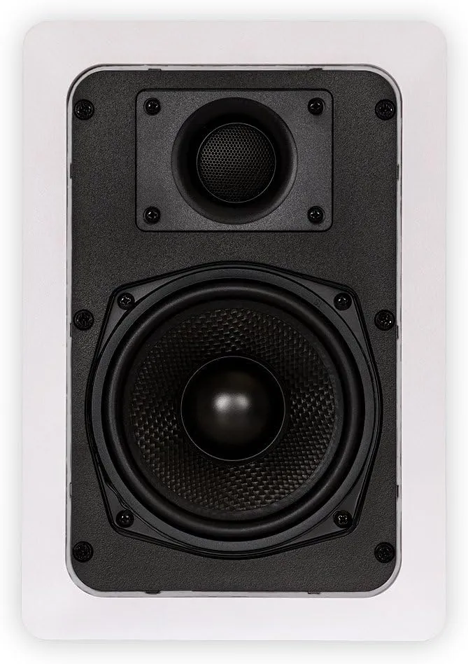 Theater Solutions TS50W in Wall Speakers Surround Sound Home Theater Pair, White, 5.25-Inch