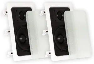 Theater Solutions TS50W in Wall Speakers Surround Sound Home Theater Pair, White, 5.25-Inch
