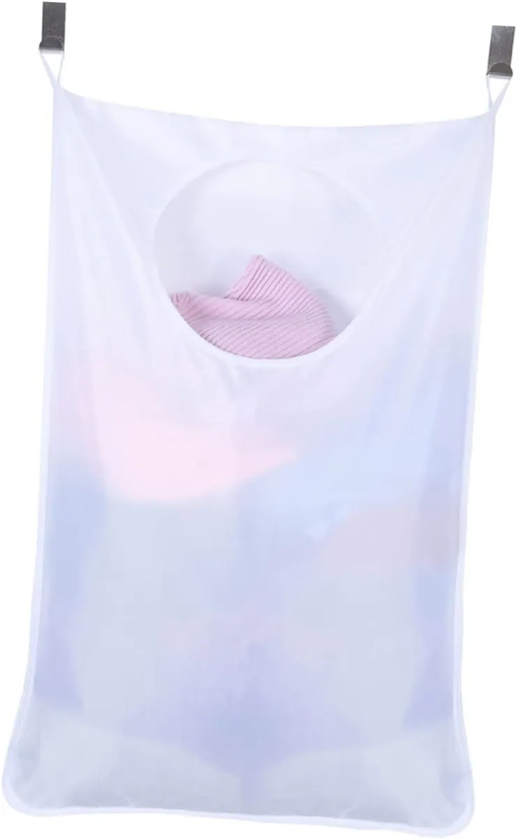 TIDTALEO Space-saver Door Laundry Hamper Bag Oxford Fabric Drawstring Dorm Laundry Bag Washable 75cm x 54cm