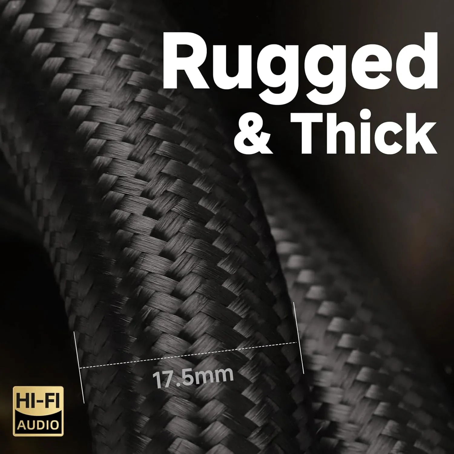 TODN Audiophile Power Cable 7 AWG HiFi Audio Power Cord for Speaker, Amp | O-C-C Cores, Carbon Fiber Shell, 24K Gold Plated US Plug, Φ17.5mm, 3ft/1m