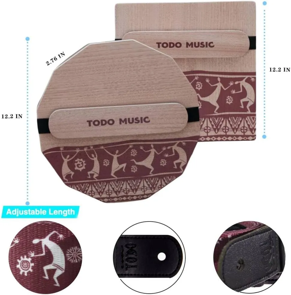 TODO Cajon Box Drum Flat Hand Drum Portable Birch Wood Percussion Instrument with Adjustable Strings Carrying Bag Handcrafted