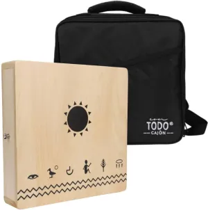 TODO Travel Cajon Box Drum Flat Hand Drum Portable Birch Wood Percussion Instrument with Adjustable Strings Carrying Bag First Handcrafted