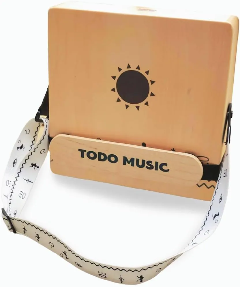 TODO Travel Cajon Box Drum Flat Hand Drum Portable Birch Wood Percussion Instrument with Adjustable Strings Carrying Bag First Handcrafted