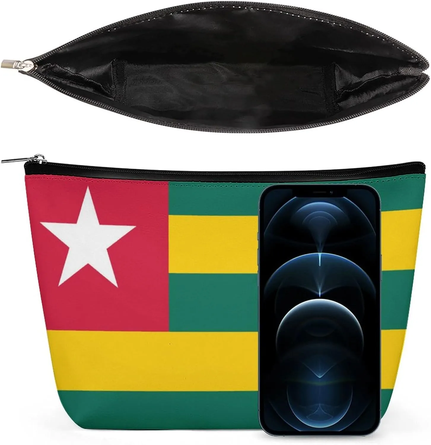 Togo Flag Portable Cosmetic Bag Travel Makeup Organizer for Purse