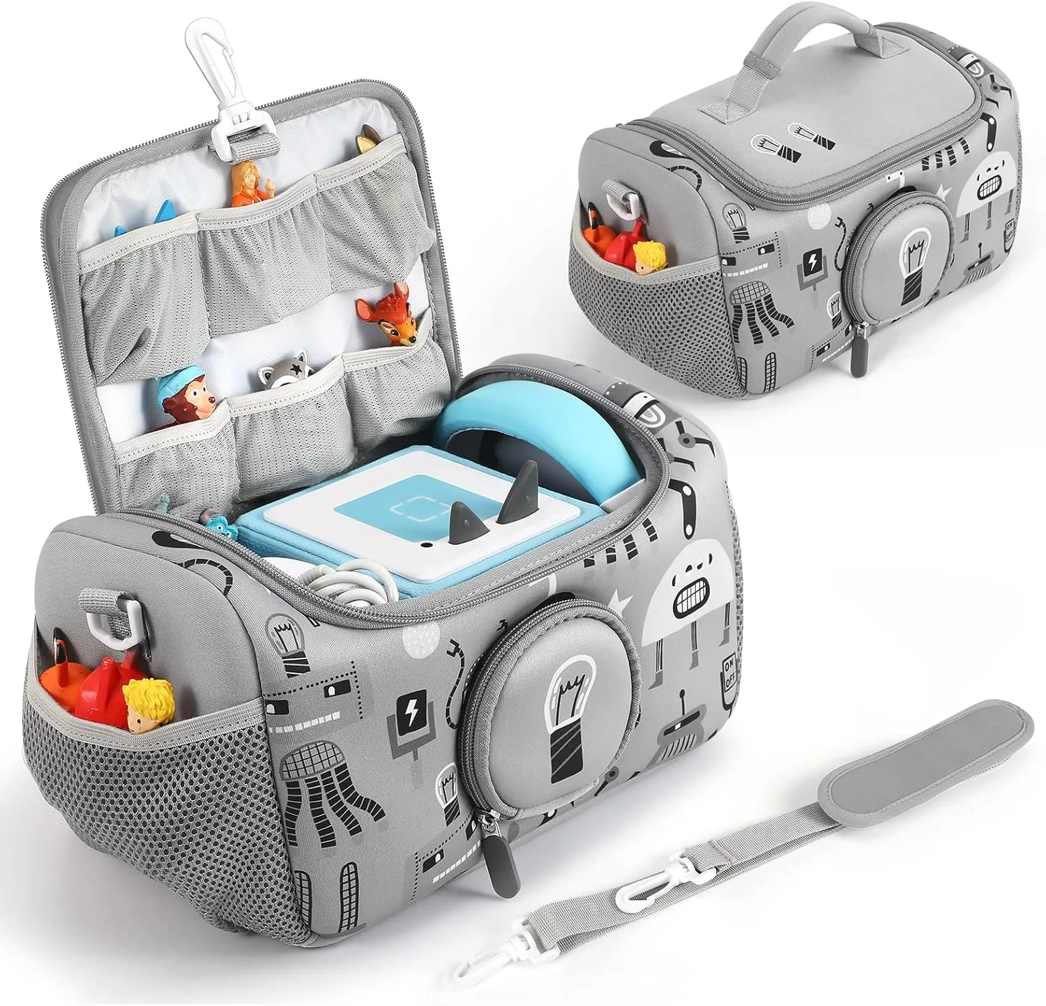 Toniebox Carrying Case - Storage Bag for Toniesbox & Audio Player - Kids Travel Carrying Bag (Grey)