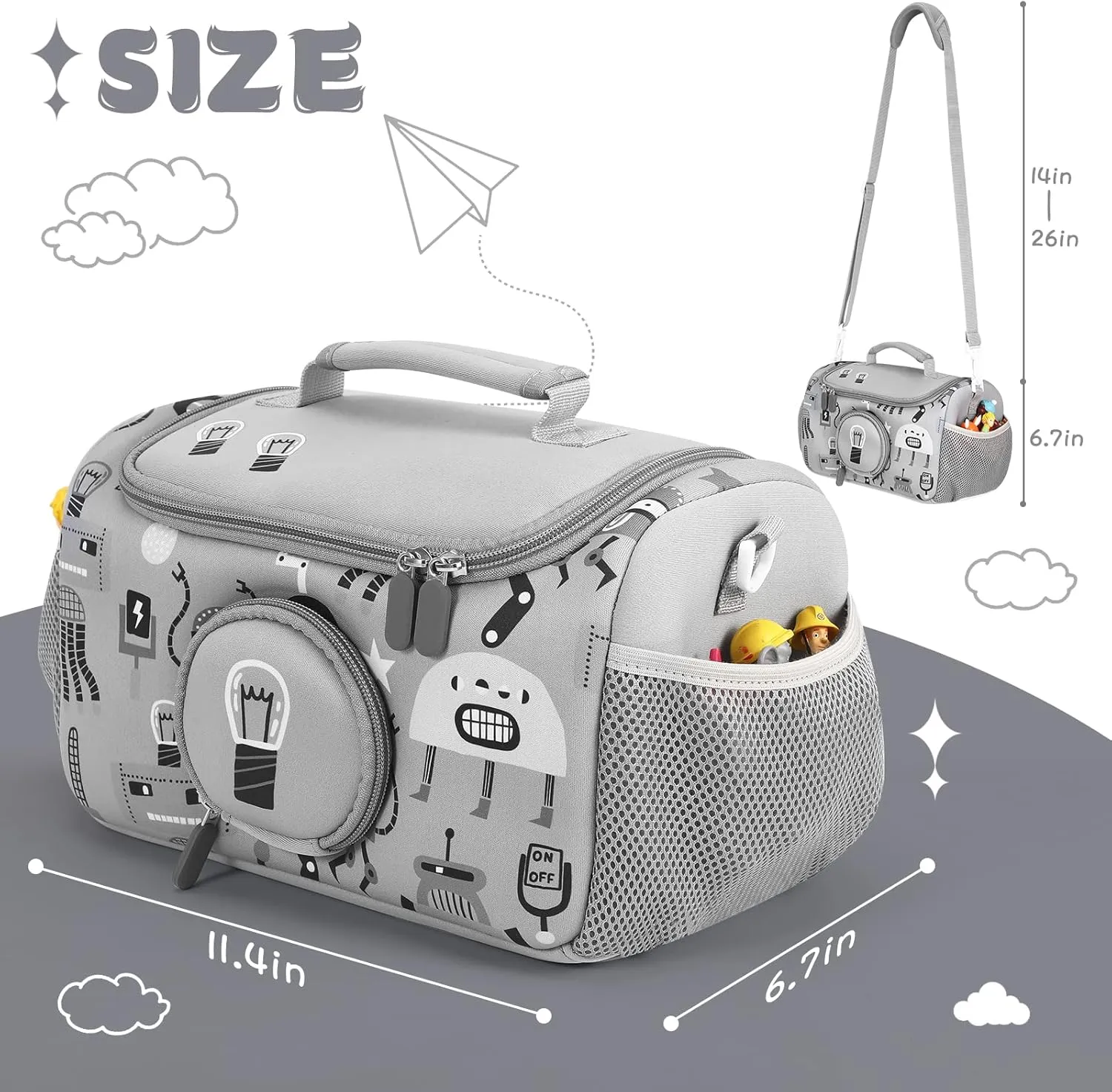 Toniebox Carrying Case - Storage Bag for Toniesbox & Audio Player - Kids Travel Carrying Bag (Grey)