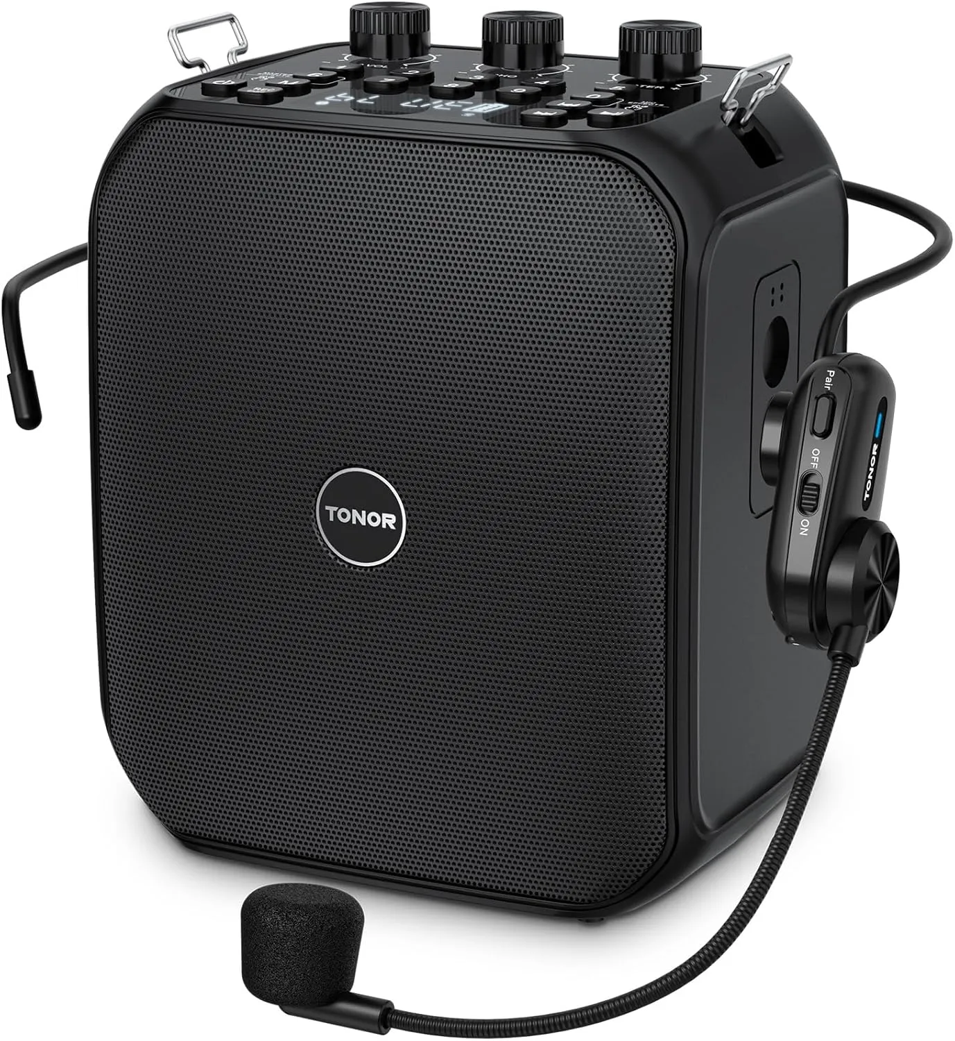 TONOR Voice Amplifier 50W, 6000mAh Rechargeable Bluetooth Personal PA System with Wireless Headset Mic & Waistband, Portable Megaphone Speaker for Classroom, Training, Teaching, Speech, Tour Guide K13
