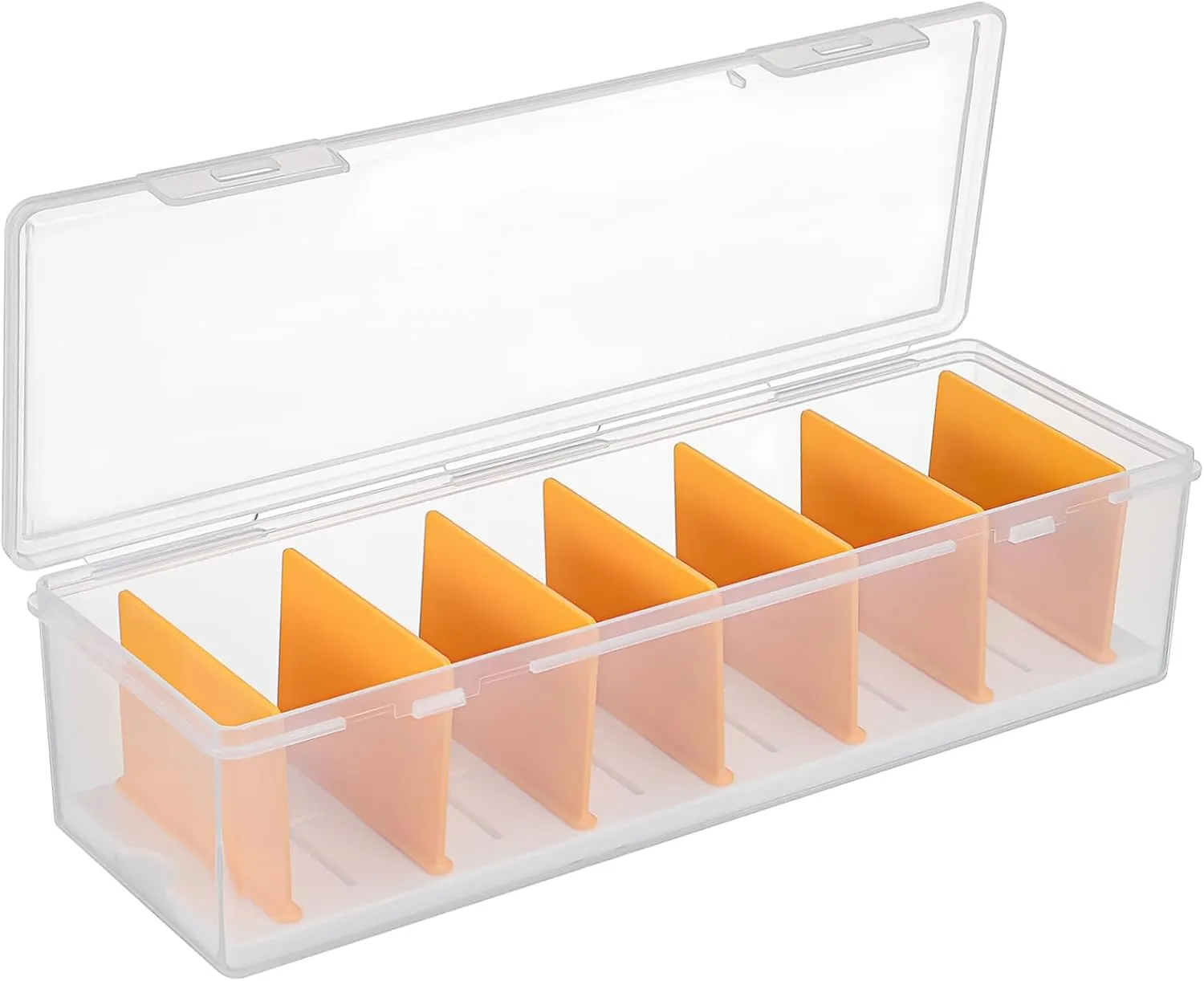 TOYANDONA Transparent Card Organizer Box with Dividers Multi Functional Playing Card Storage Case for Sports Trading and Business Cards Secure Lid Space Saving Design Easy Access