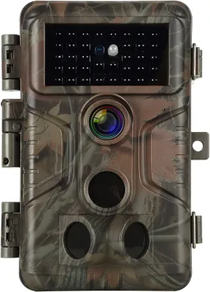 Trail Camera 24MP 1296P Motion Detection Game Cam with Night Vision, 120° Wide Angle IP66 Waterproof Trigger Distance Up to 100ft, 0.1s Trigger Time Hunting Camera for Wildlife, Home