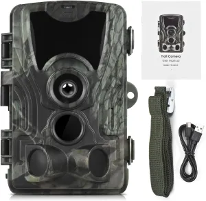 Trail Camera 24MP 2.7K Night Vision 0.3s Trigger Speed IP66 Waterproof Hunting Camera Lightweight Portable for Pant/Animal Watching