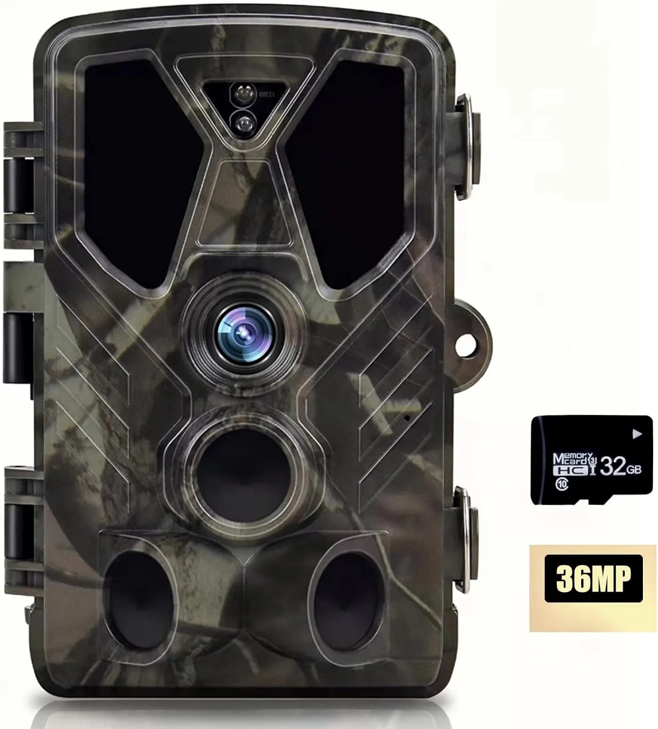 Trail Camera 4K 36MP, No Glow Game Cameras with 120°Wide-Angle Motion Latest Sensor View 0.2s Trigger time 2.4'' HD Screen, Hunting Cam for Wildlife Monitoring