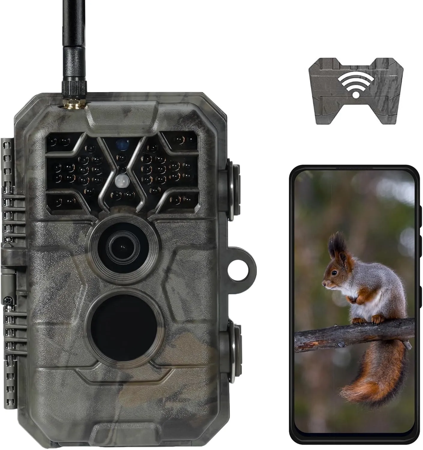 Trail Camera P80 Pro, WiFi Bluetooth, Super-Low-Light Sensitivity, 120° View Angle, 48MP 1296p Game Camera, No Glow Night Vision, Motion Activated, Waterproof