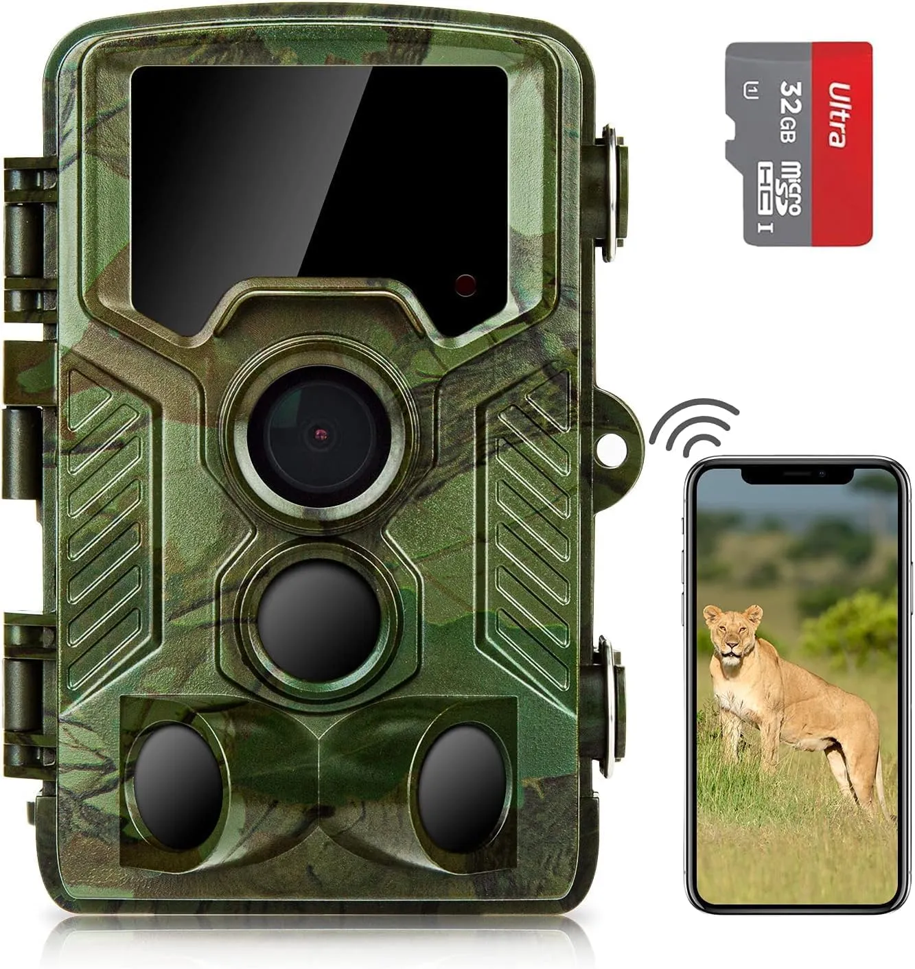 Trail Camera Sends Picture to Cell Phone, 4K WiFi Trail Camera, Trail Cam with 49 Pcs No Glow LEDs Game Cameras with Night Vision with 125° Range, 0.1S Trigger Speed