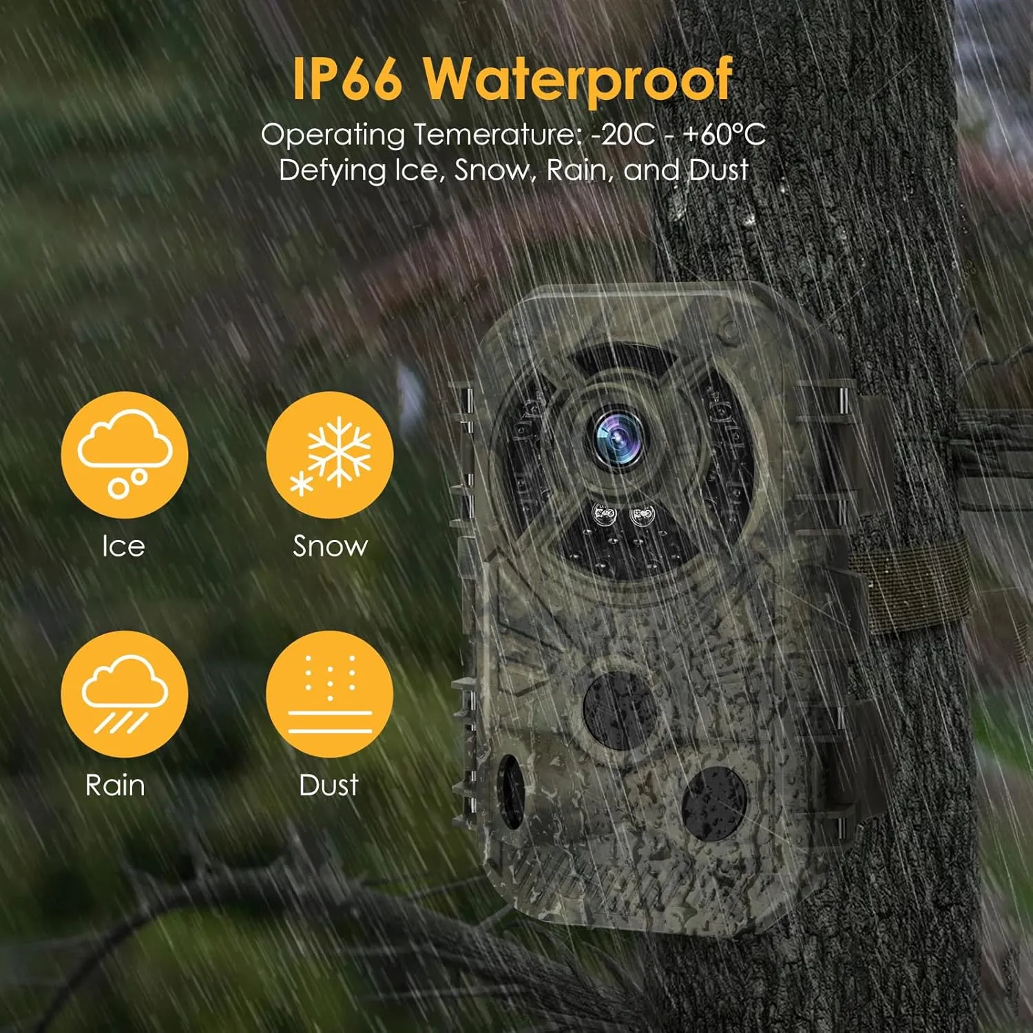 Trail Cameras with Night Vision Motion Activated Waterproof IP66 No Glow Infrared LED for Outdoor Wildlife Monitoring,Hunting Cam Game Cameras with Free 32G Micro Card and Card Reader