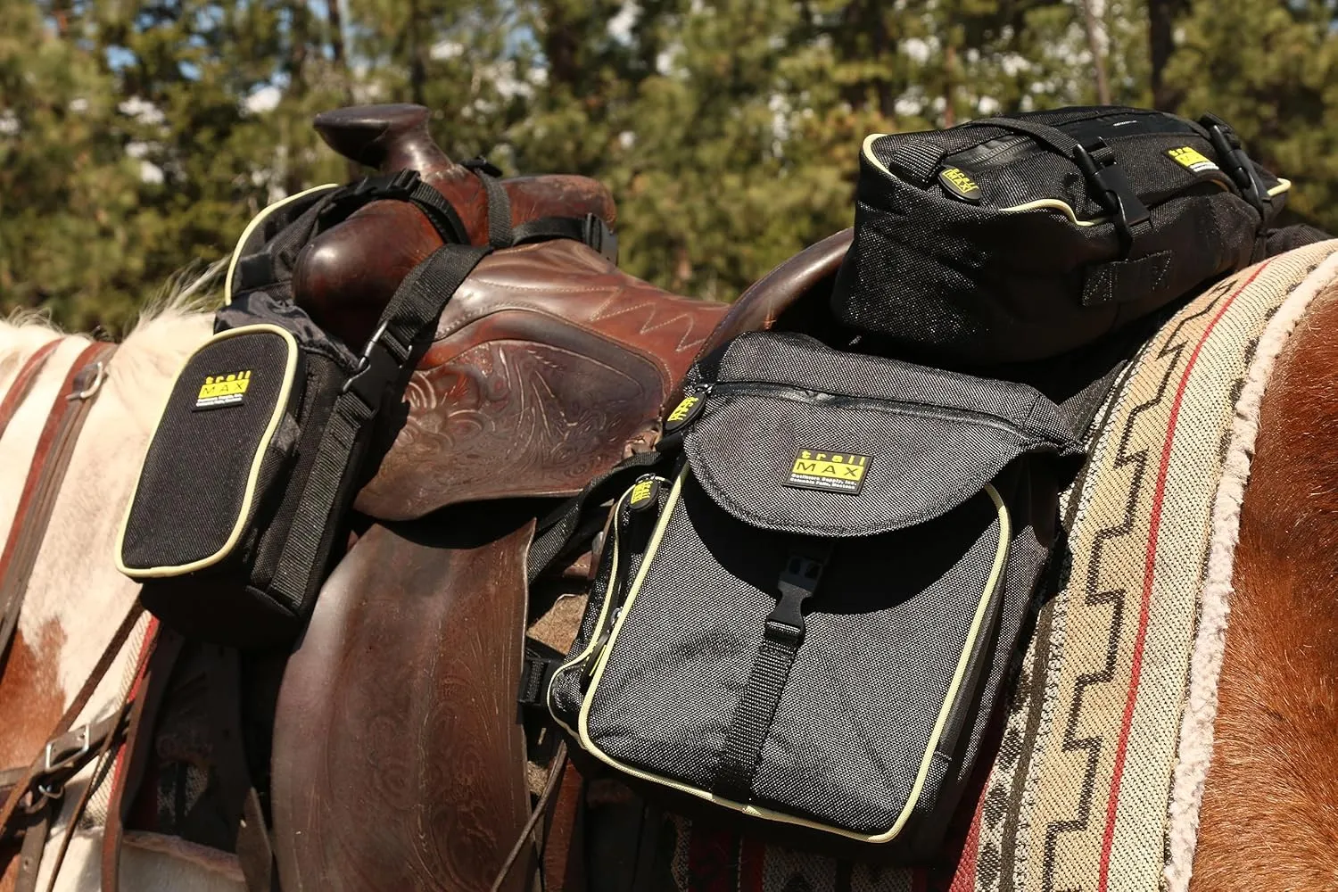 TrailMax 500 Series Insulated & Padded Cantle Horse Saddlebag for Trail Riding; Padded & Insulated Trail Bags for Horses; Insulated & Padded Cantle Bag for Western & Endurance Saddles